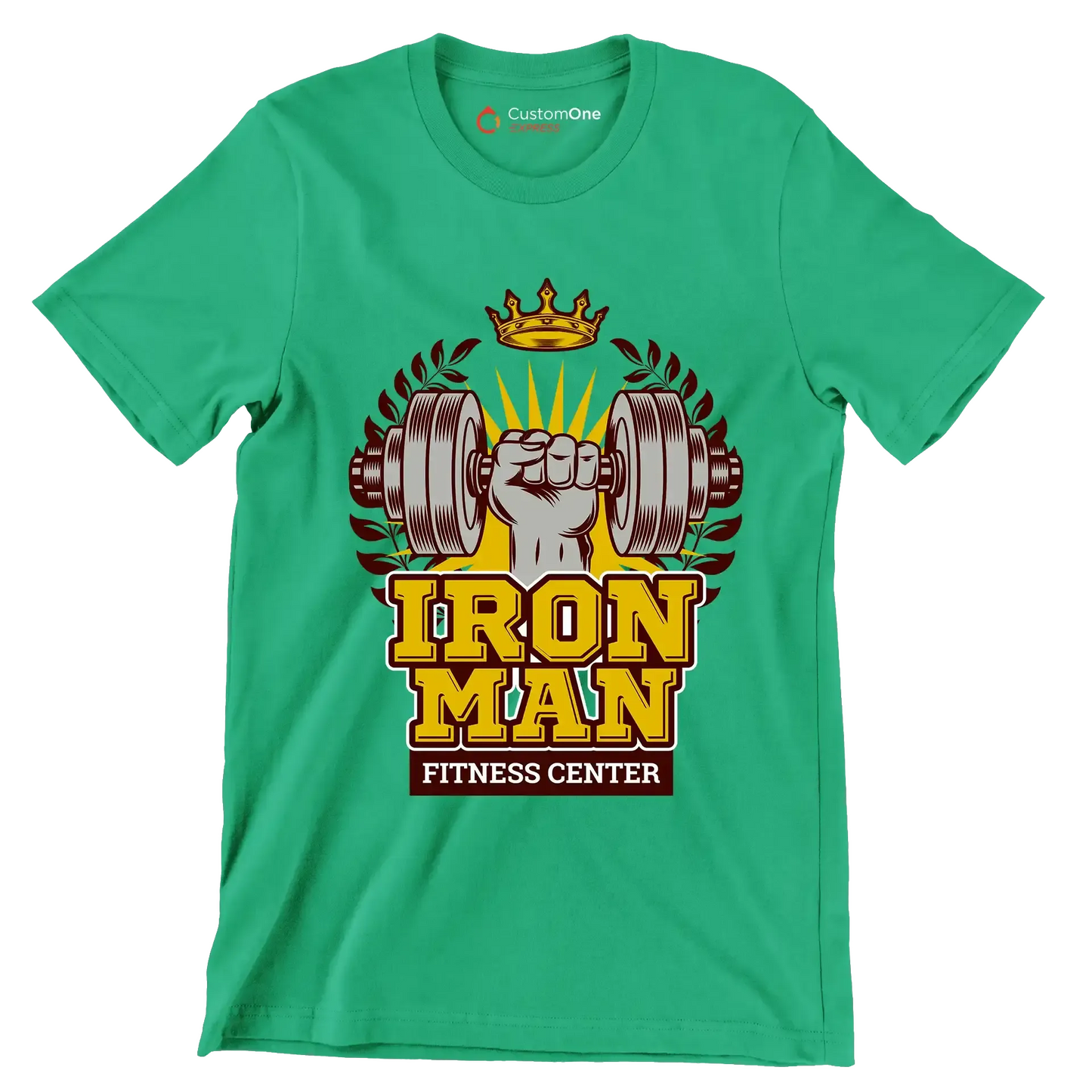 Iron Man Fitness Center - Gym Themed T-Shirt-Green-S-Custom One Express