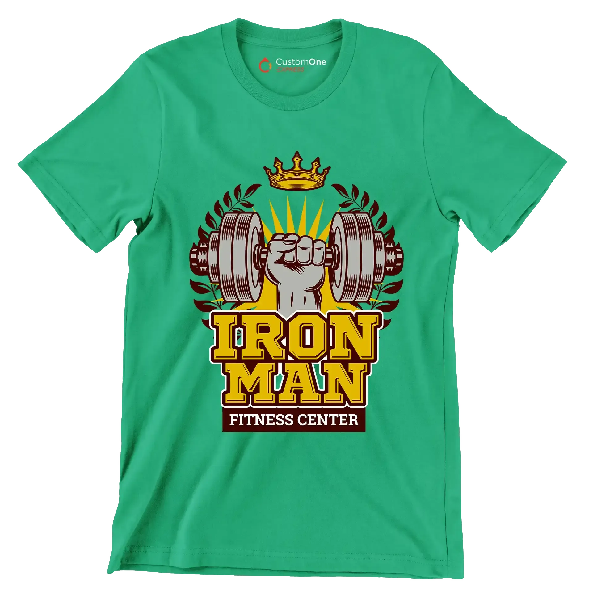 Iron Man Fitness Center - Gym Themed T-Shirt-Green-S-Custom One Express