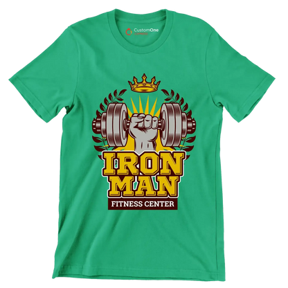 Iron Man Fitness Center - Gym Themed T-Shirt-Green-S-Custom One Express
