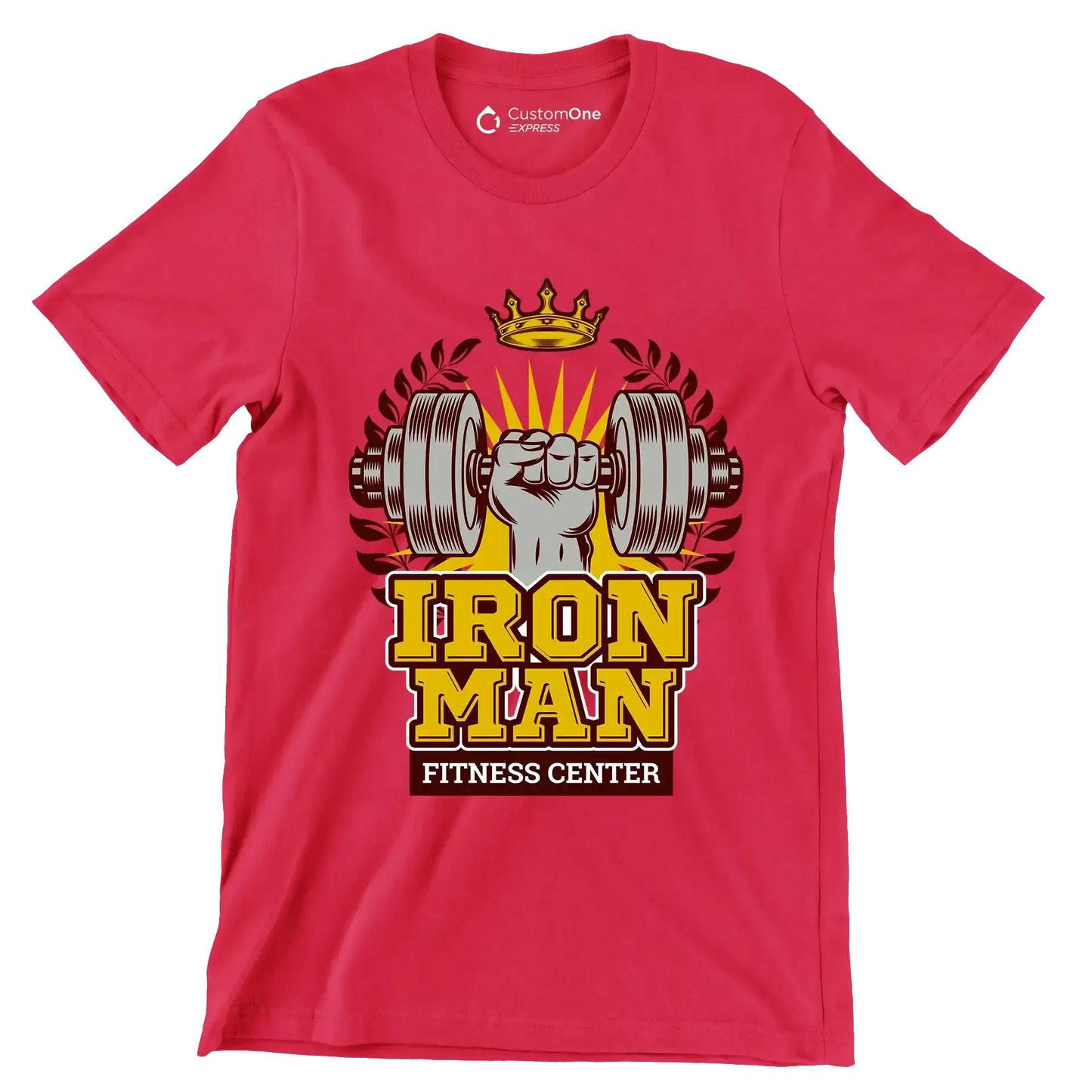 Iron Man Fitness Center - Gym Themed T-Shirt-Red-S-Custom One Express