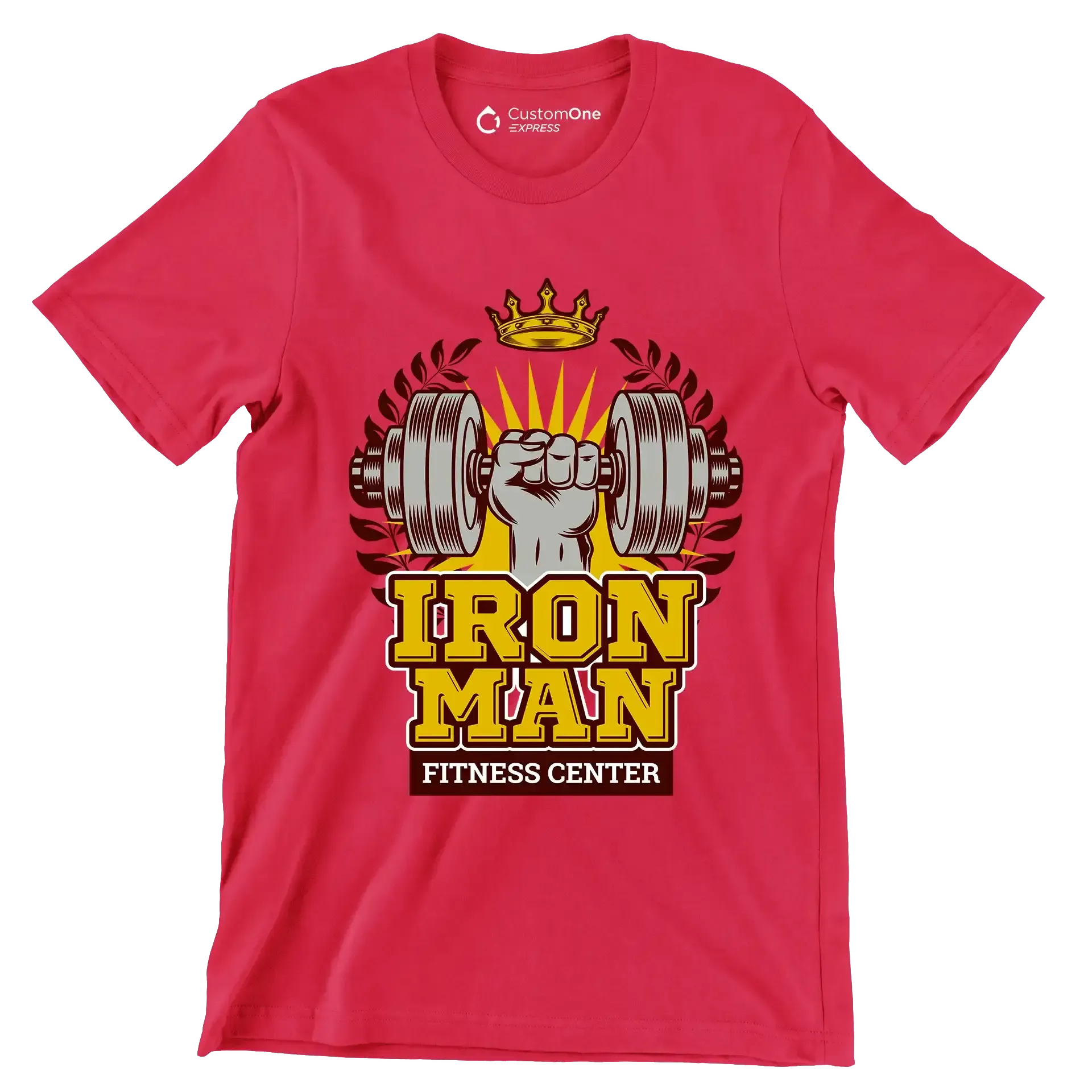 Iron Man Fitness Center - Gym Themed T-Shirt-Red-S-Custom One Express