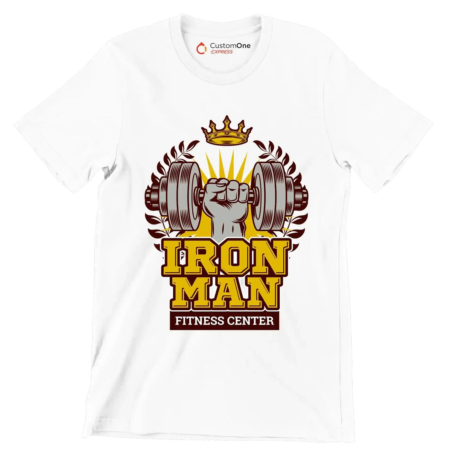 Iron Man Fitness Center - Gym Themed T-Shirt-White-S-Custom One Express