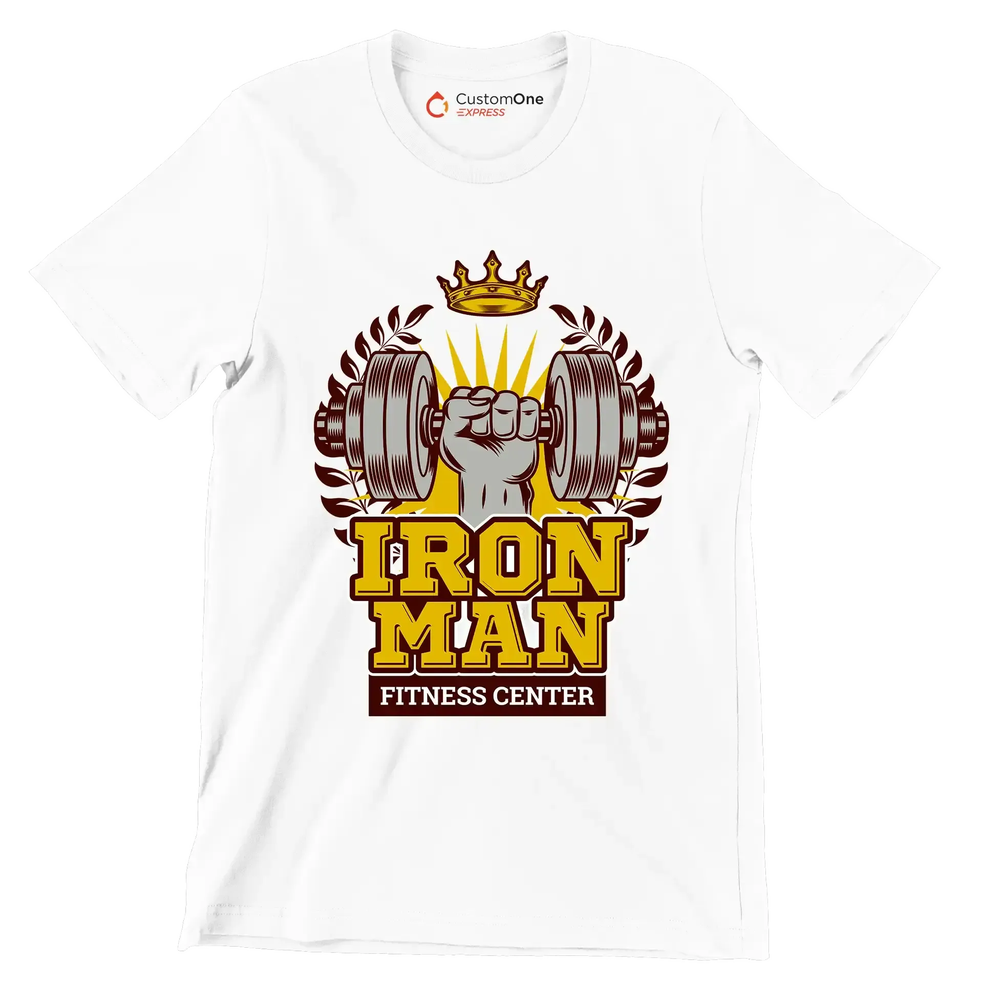 Iron Man Fitness Center - Gym Themed T-Shirt-White-S-Custom One Express
