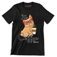 It Is Coffee Time - Coffee Themed T-Shirt-Black-S-Custom One Express
