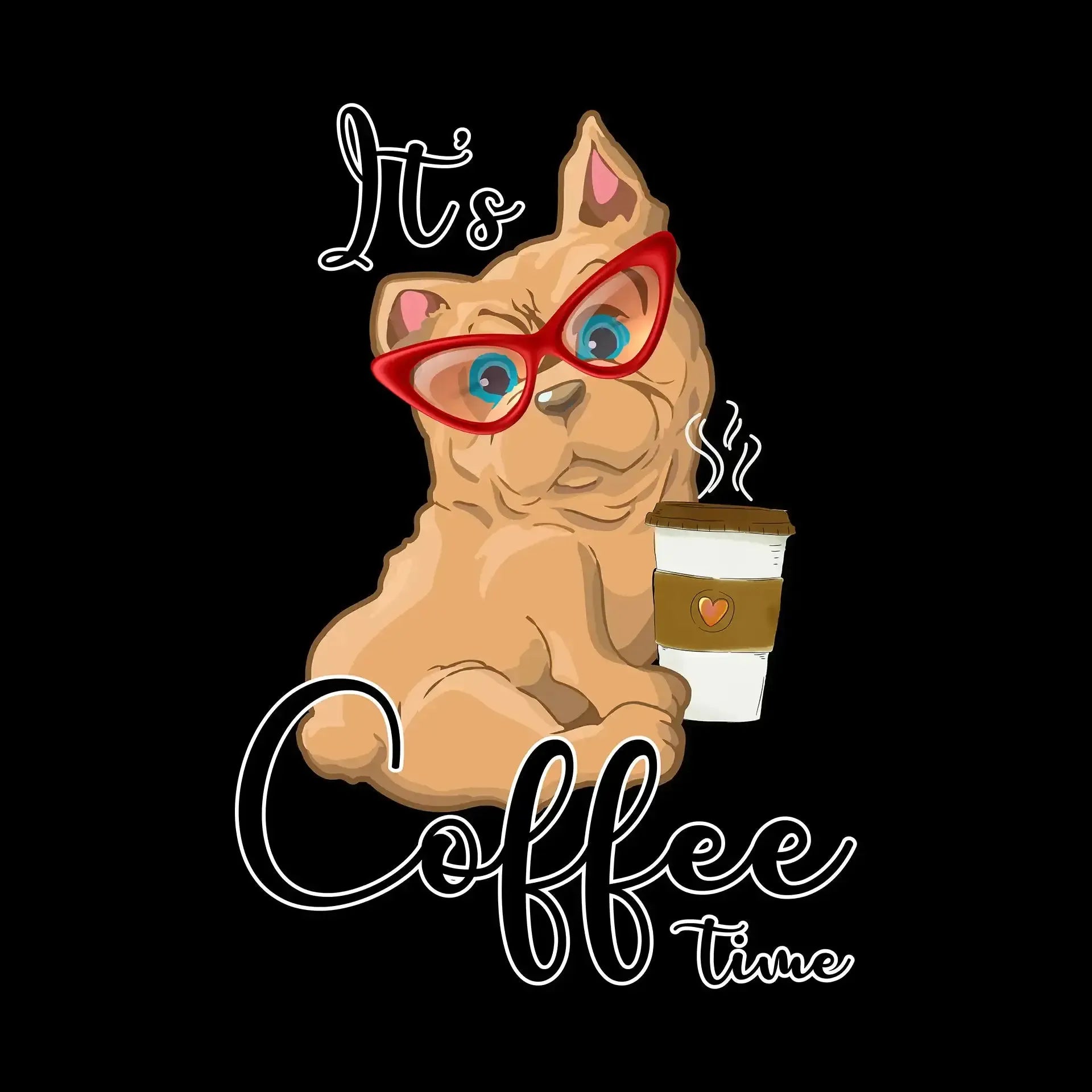 It Is Coffee Time - Coffee Themed T-Shirt-Black-S-Custom One Express