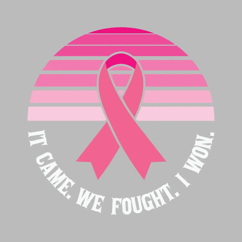 It came we fought I won - Breast Cancer Awareness T-Shirt-Black-S-Custom One Express