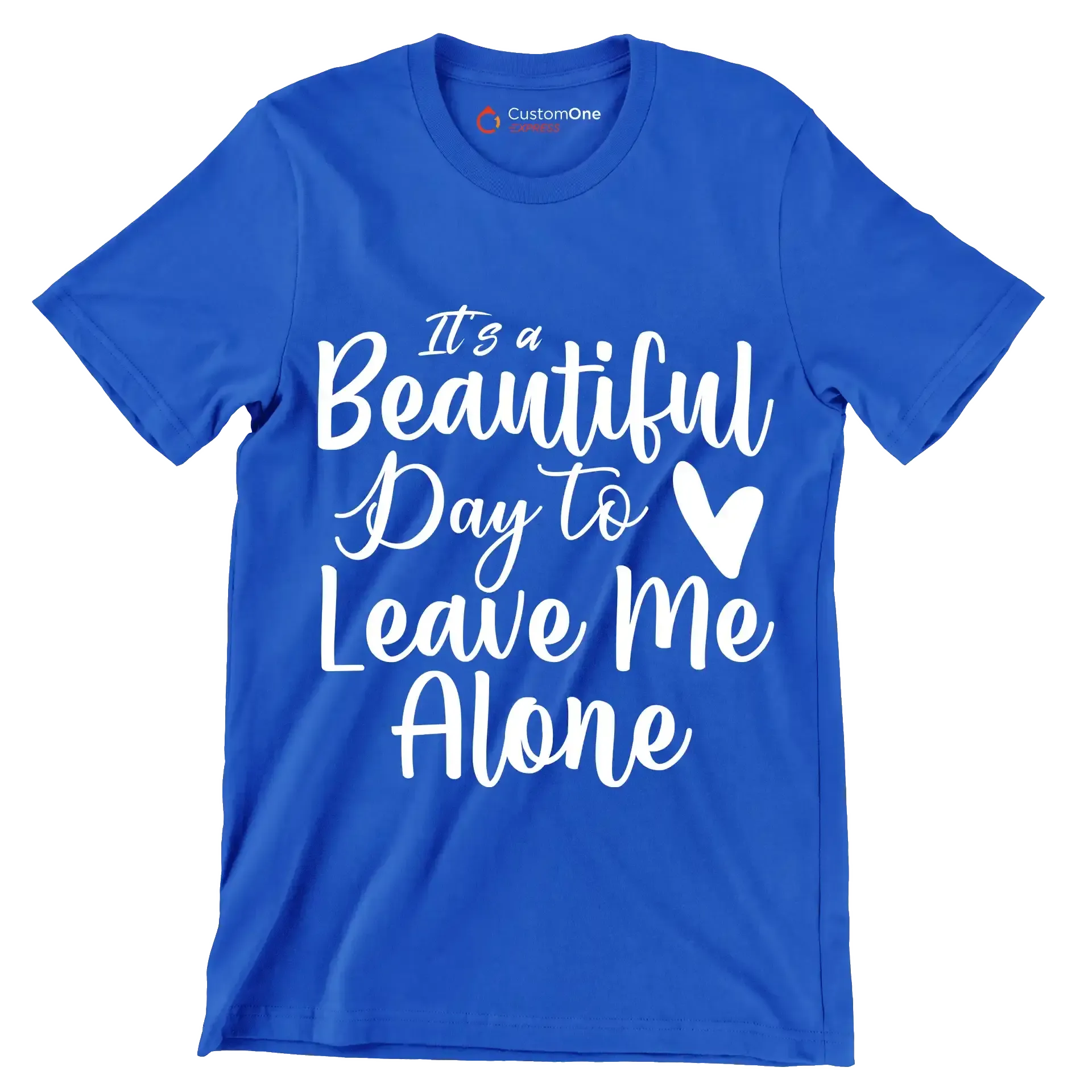 It's a beautiful day to leave me alone - Sarcasm Themed T-Shirt-Blue-S-Custom One Express
