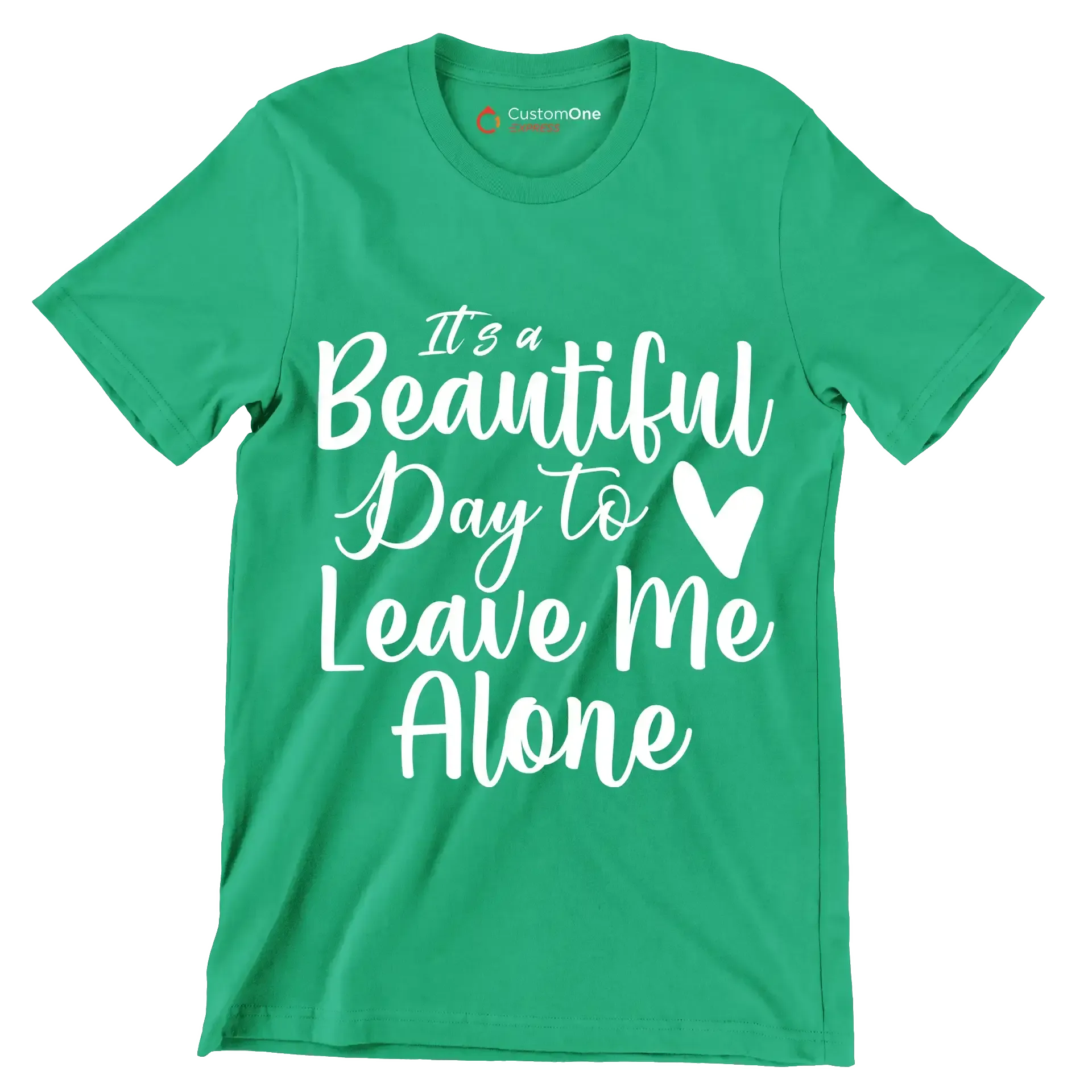 It's a beautiful day to leave me alone - Sarcasm Themed T-Shirt-Green-S-Custom One Express