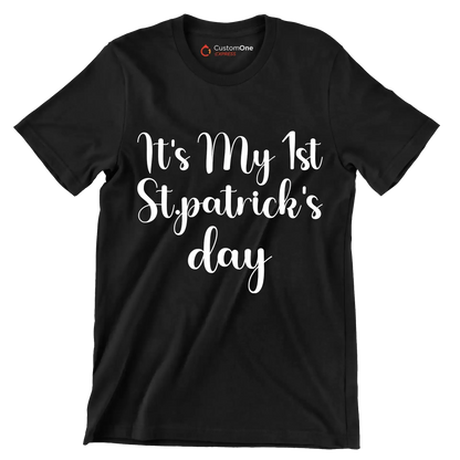 It's my 1st st.patrick's day - St. Patrick's Day T-Shirt-Black-S-Custom One Express