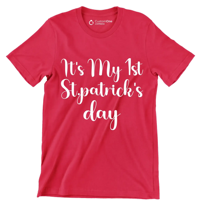 It's my 1st st.patrick's day - St. Patrick's Day T-Shirt-Red-S-Custom One Express