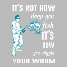 It's not how deep you fish it's how you wiggle your worm - Fishing Themed T-Shirt-Black-S-Custom One Express