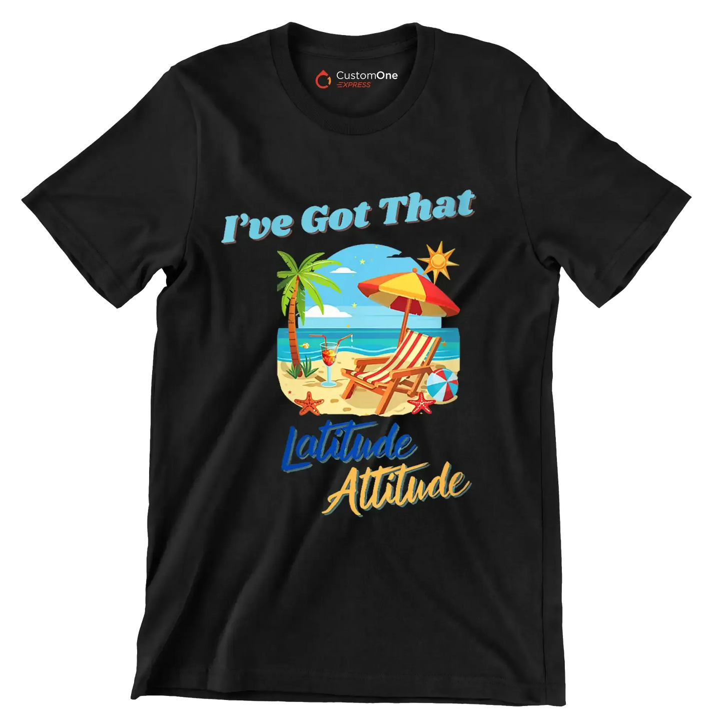 I've got that latitude attitude - Retirement Themed T-Shirt-Black-S-Custom One Express