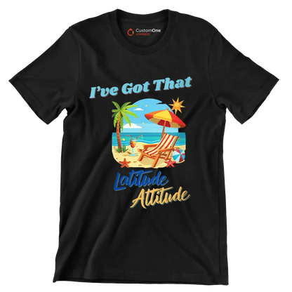 I've got that latitude attitude - Retirement Themed T-Shirt-Black-S-Custom One Express