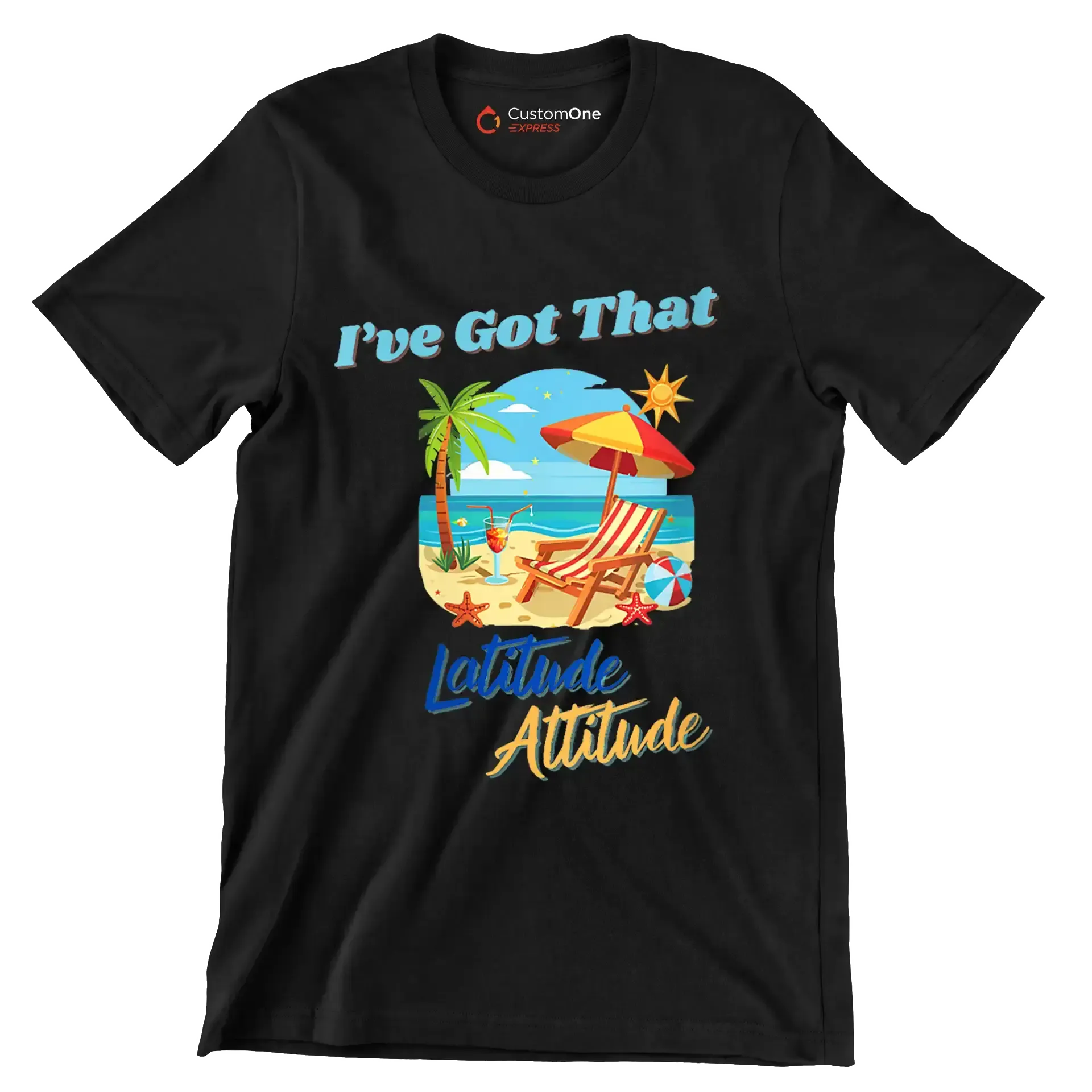 I've got that latitude attitude - Retirement Themed T-Shirt-Black-S-Custom One Express