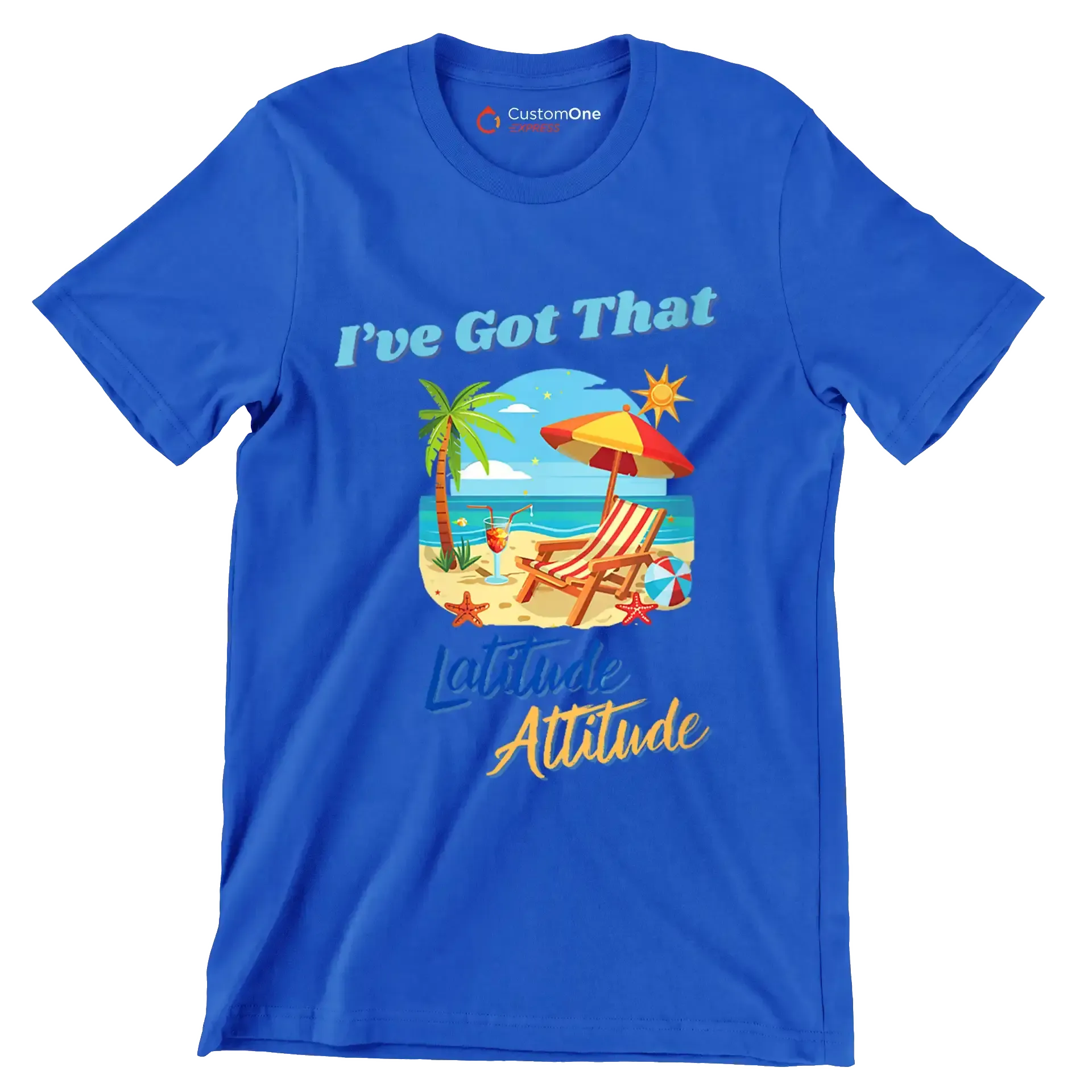 I've got that latitude attitude - Retirement Themed T-Shirt-Blue-S-Custom One Express