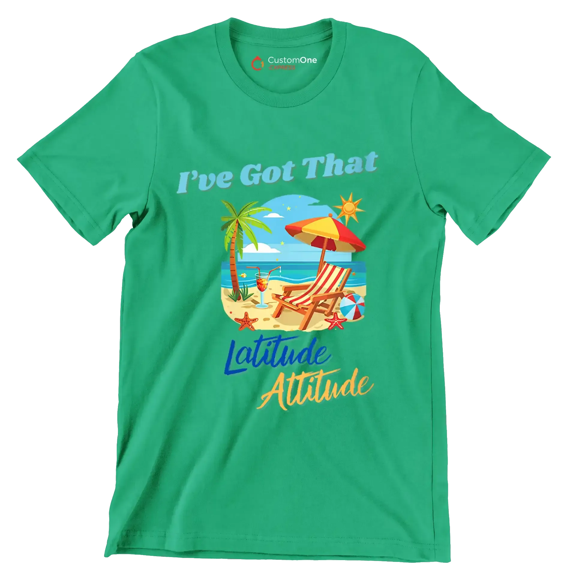 I've got that latitude attitude - Retirement Themed T-Shirt-Green-S-Custom One Express