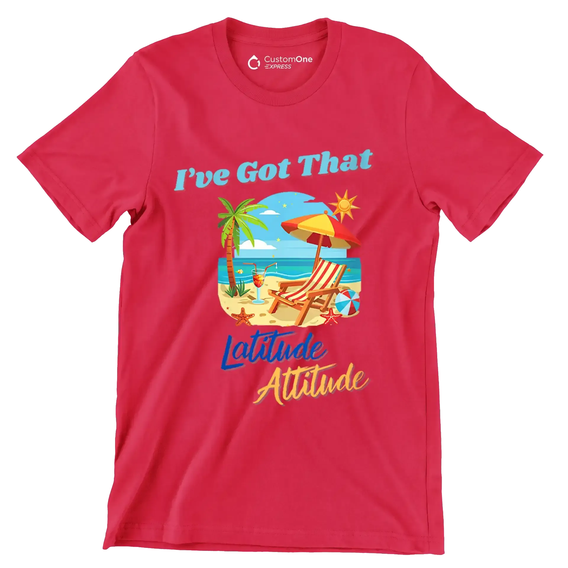 I've got that latitude attitude - Retirement Themed T-Shirt-Red-S-Custom One Express