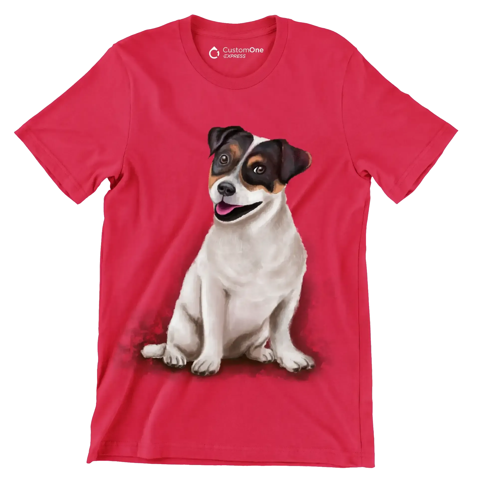 Jack_Russell_Terrier - Dog Themed T-Shirt-Red-S-Custom One Express