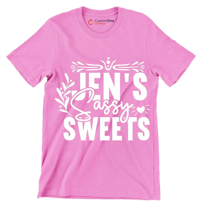 Jen's sassy sweets - Sarcasm Themed T-Shirt-Pink-S-Custom One Express