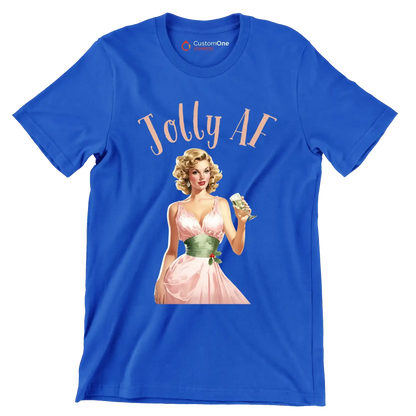Jolly AF - Retro Themed T-Shirt-Blue-S-Custom One Express