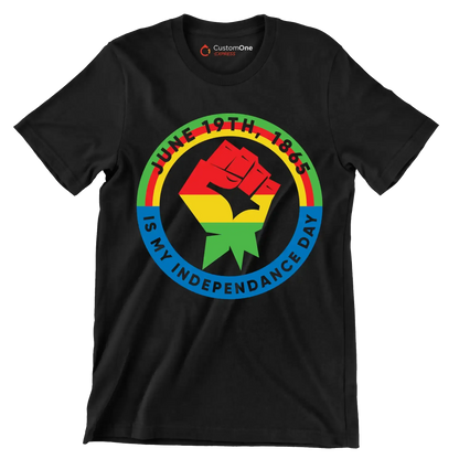 June 19th 1865 is my independence day - Martin Luther King T-Shirt-Black-S-Custom One Express