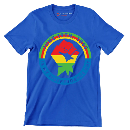 June 19th 1865 is my independence day - Martin Luther King T-Shirt-Blue-S-Custom One Express