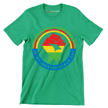 June 19th 1865 is my independence day - Martin Luther King T-Shirt-Green-S-Custom One Express