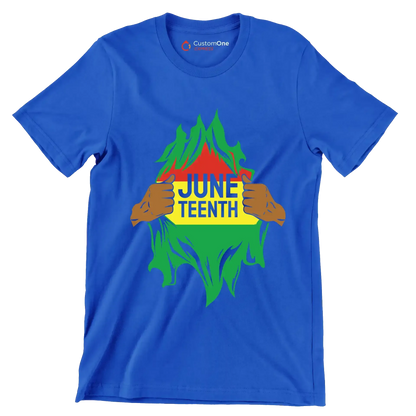 Juneteenth - Martin Luther King T-Shirt-Blue-S-Custom One Express