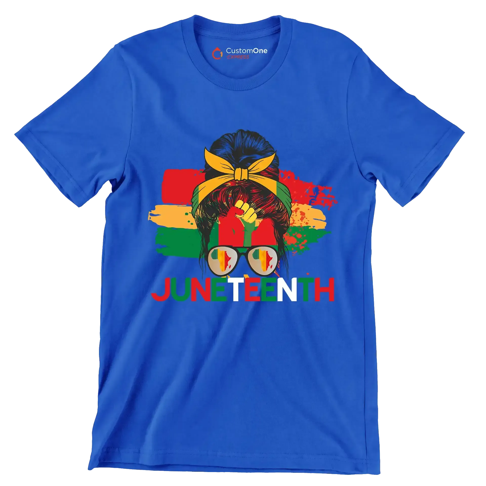 Juneteenth - Martin Luther King T-Shirt-Blue-S-Custom One Express