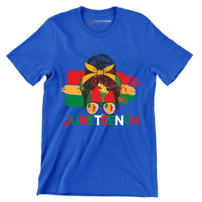 Juneteenth - Martin Luther King T-Shirt-Blue-S-Custom One Express