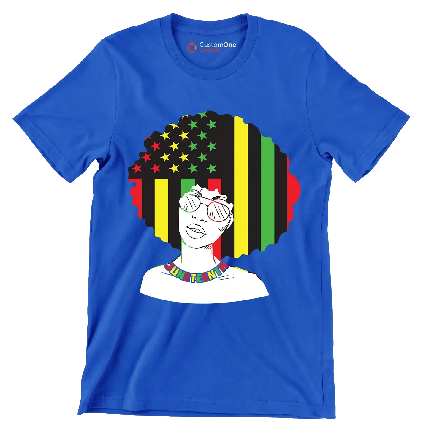 Juneteenth - Martin Luther King T-Shirt-Blue-S-Custom One Express