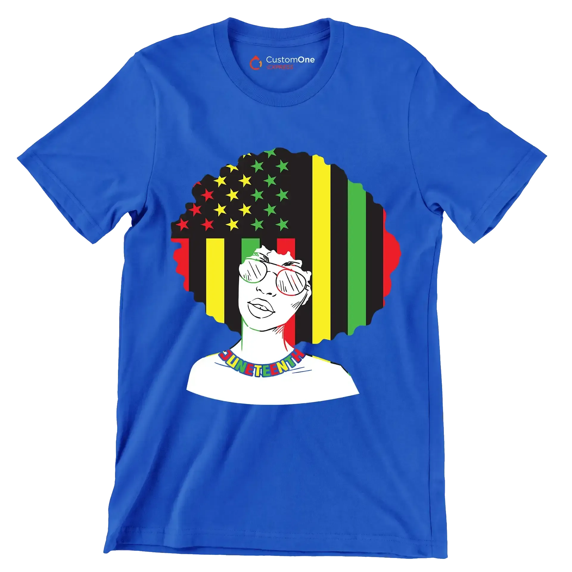 Juneteenth - Martin Luther King T-Shirt-Blue-S-Custom One Express