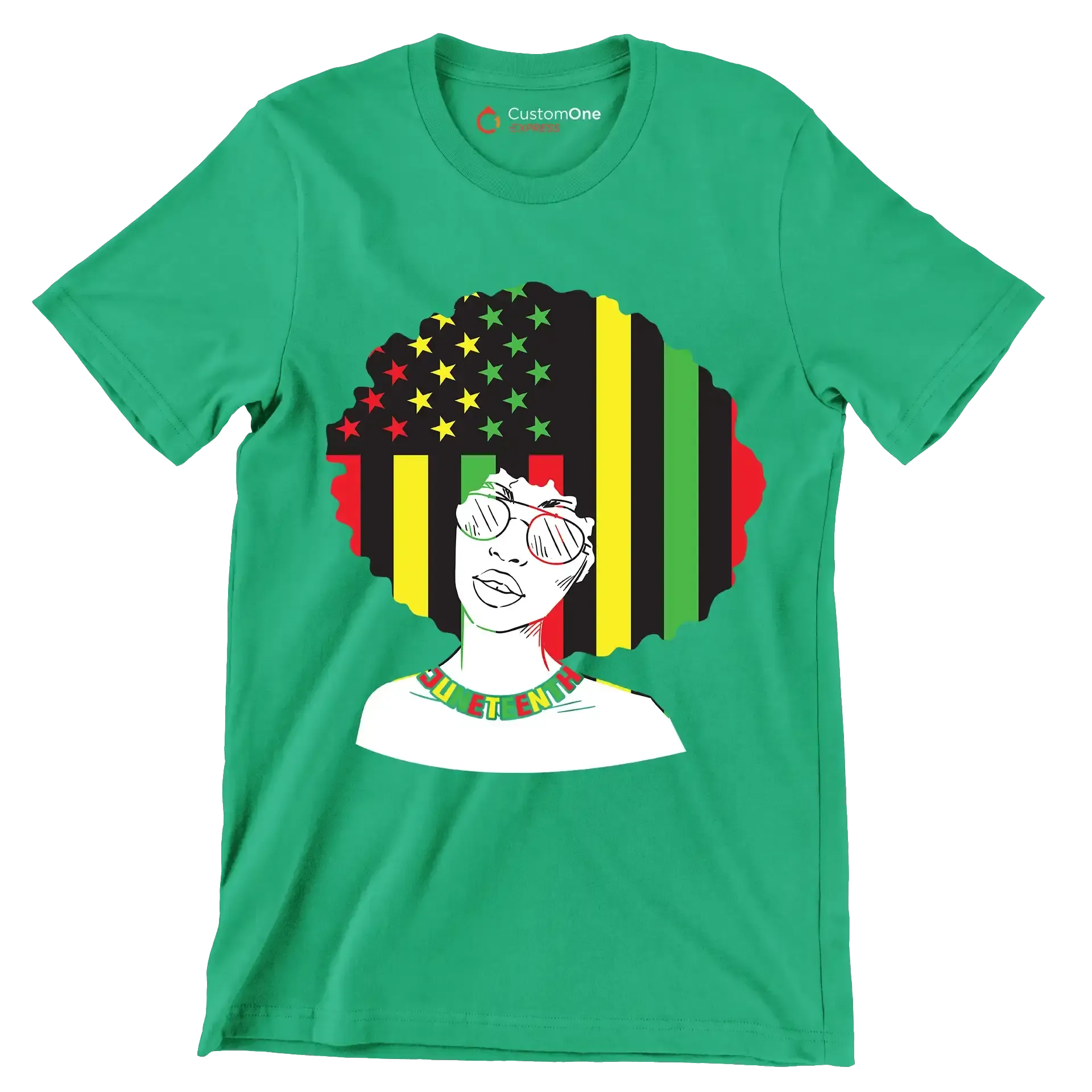 Juneteenth - Martin Luther King T-Shirt-Green-S-Custom One Express