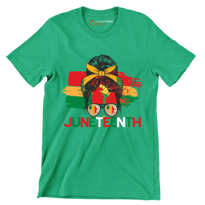 Juneteenth - Martin Luther King T-Shirt-Green-S-Custom One Express