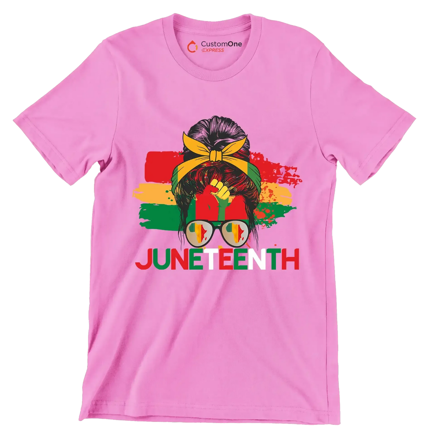 Juneteenth - Martin Luther King T-Shirt-Pink-S-Custom One Express