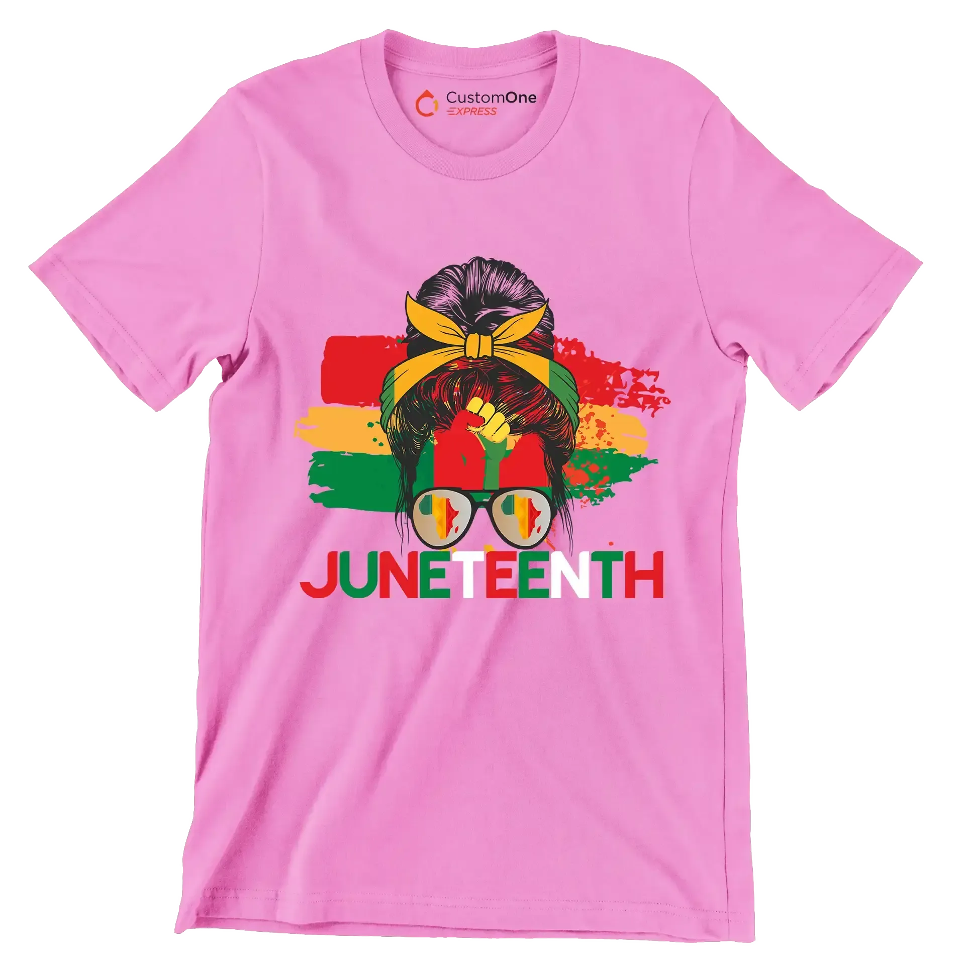 Juneteenth - Martin Luther King T-Shirt-Pink-S-Custom One Express
