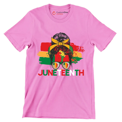 Juneteenth - Martin Luther King T-Shirt-Pink-S-Custom One Express