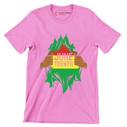 Juneteenth - Martin Luther King T-Shirt-Pink-S-Custom One Express