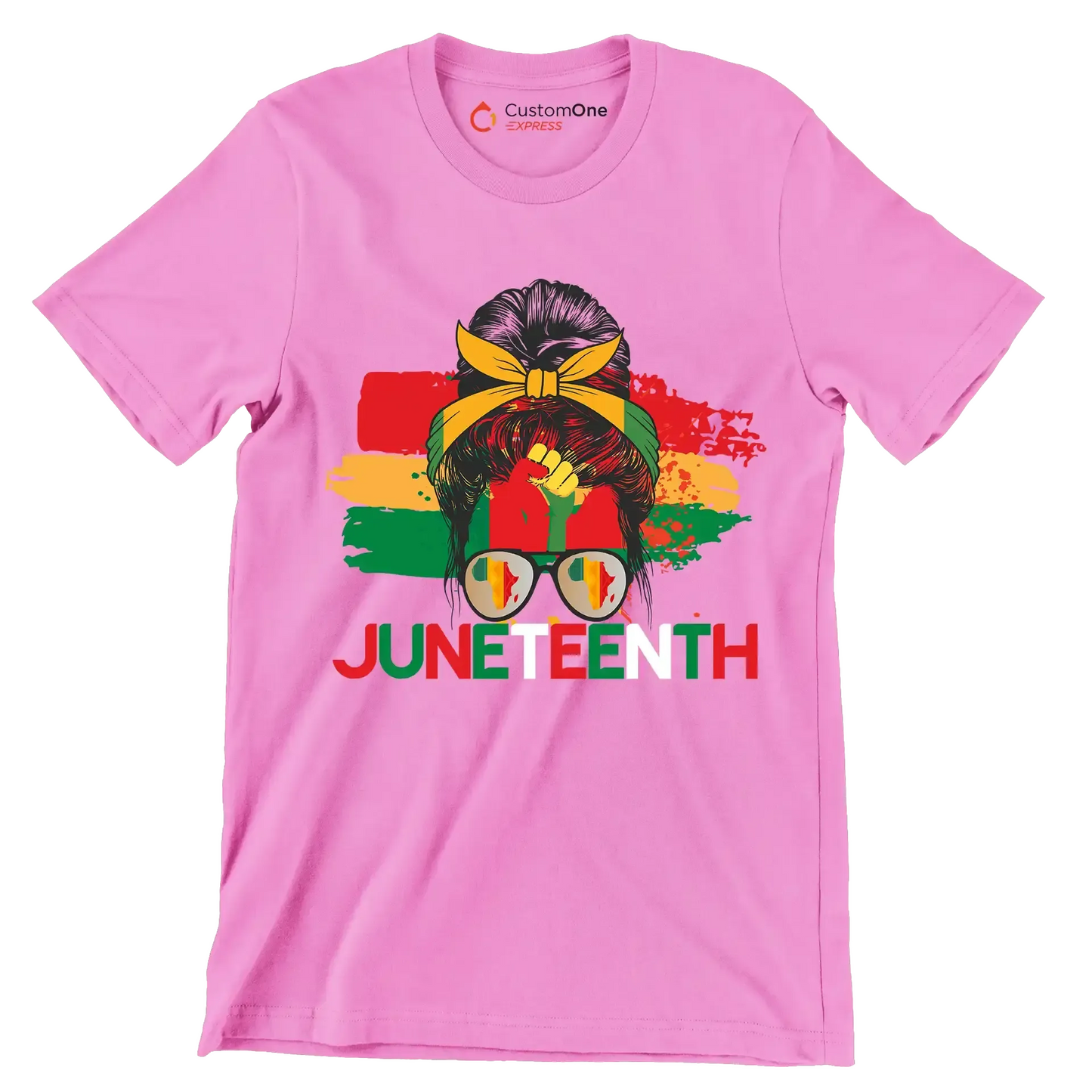 Juneteenth - Martin Luther King T-Shirt-Pink-S-Custom One Express