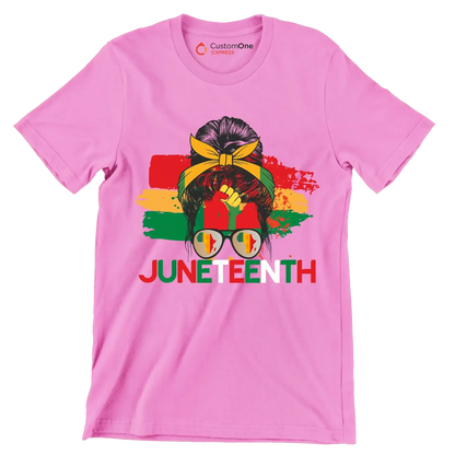 Juneteenth - Martin Luther King T-Shirt-Pink-S-Custom One Express