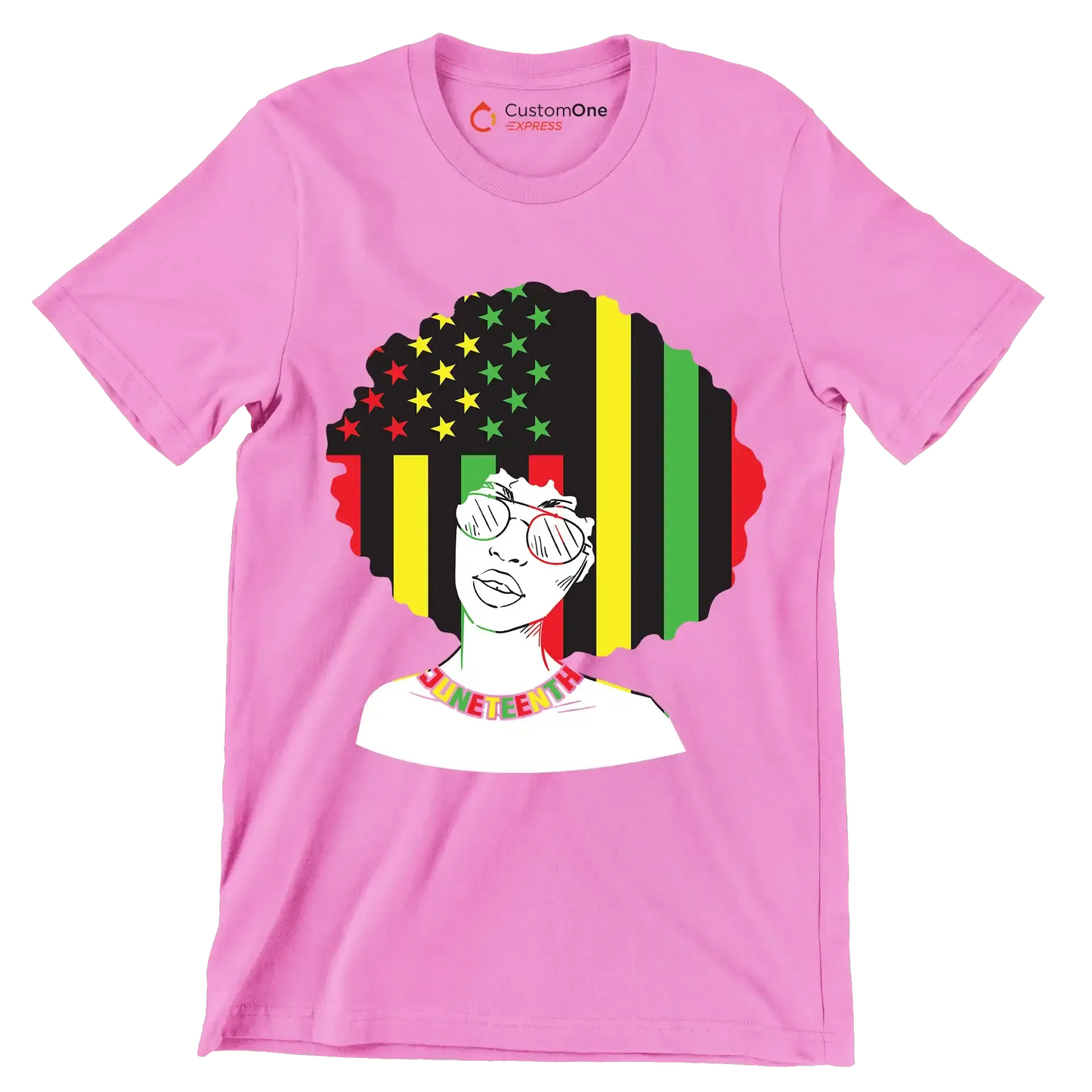 Juneteenth - Martin Luther King T-Shirt-Pink-S-Custom One Express