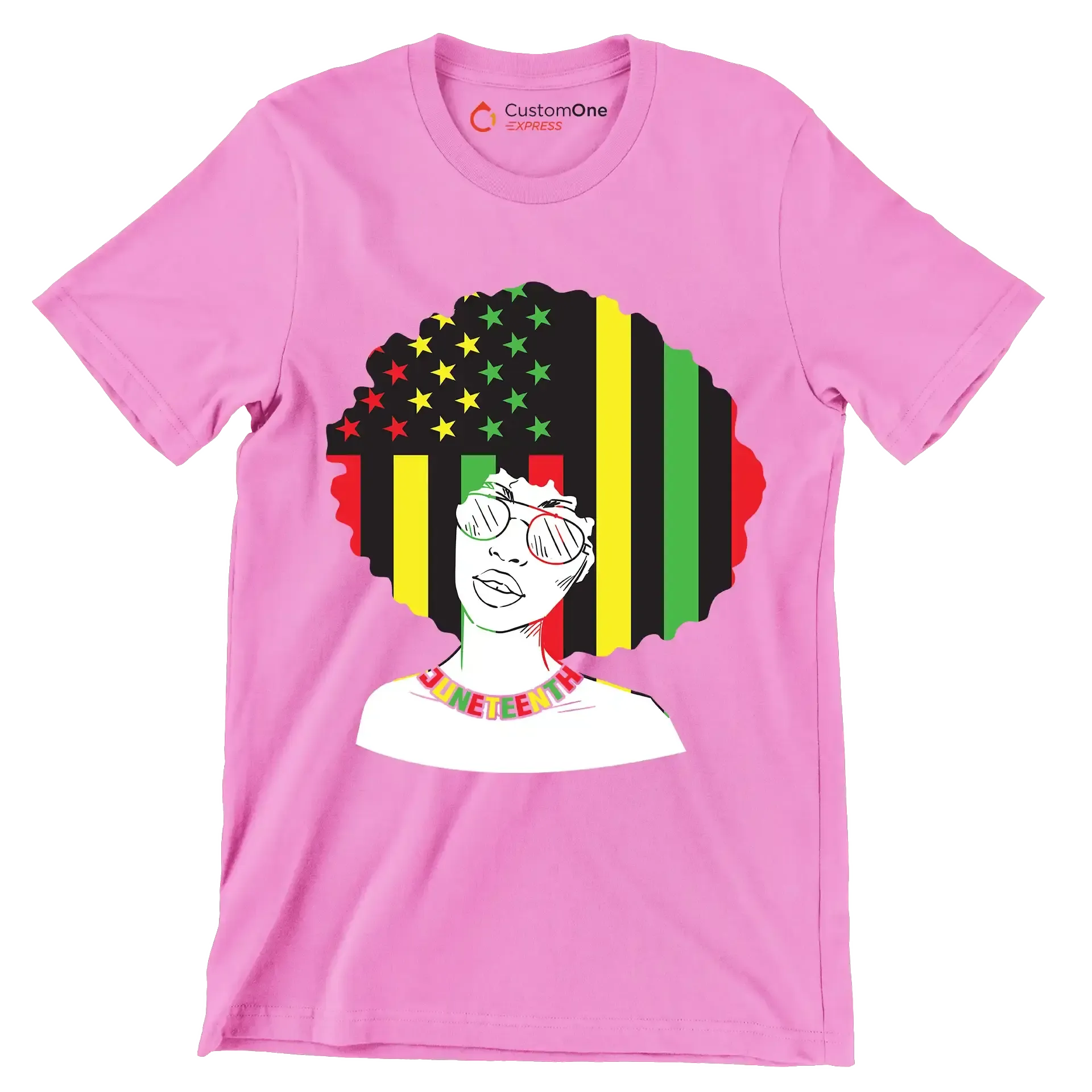 Juneteenth - Martin Luther King T-Shirt-Pink-S-Custom One Express