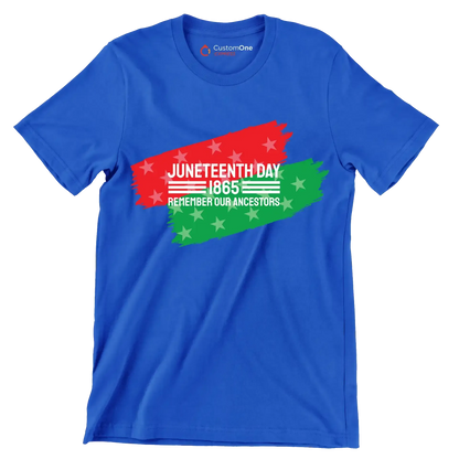 Juneteenth day 1865 remember our ancestors - Martin Luther King T-Shirt-Blue-S-Custom One Express