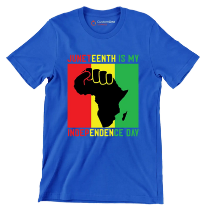 Juneteenth is my independence day - Martin Luther King T-Shirt-Blue-S-Custom One Express
