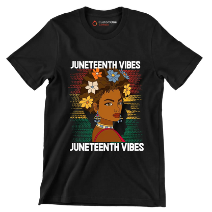Juneteenth vibes juneteenth vibes - Martin Luther King T-Shirt-Black-S-Custom One Express