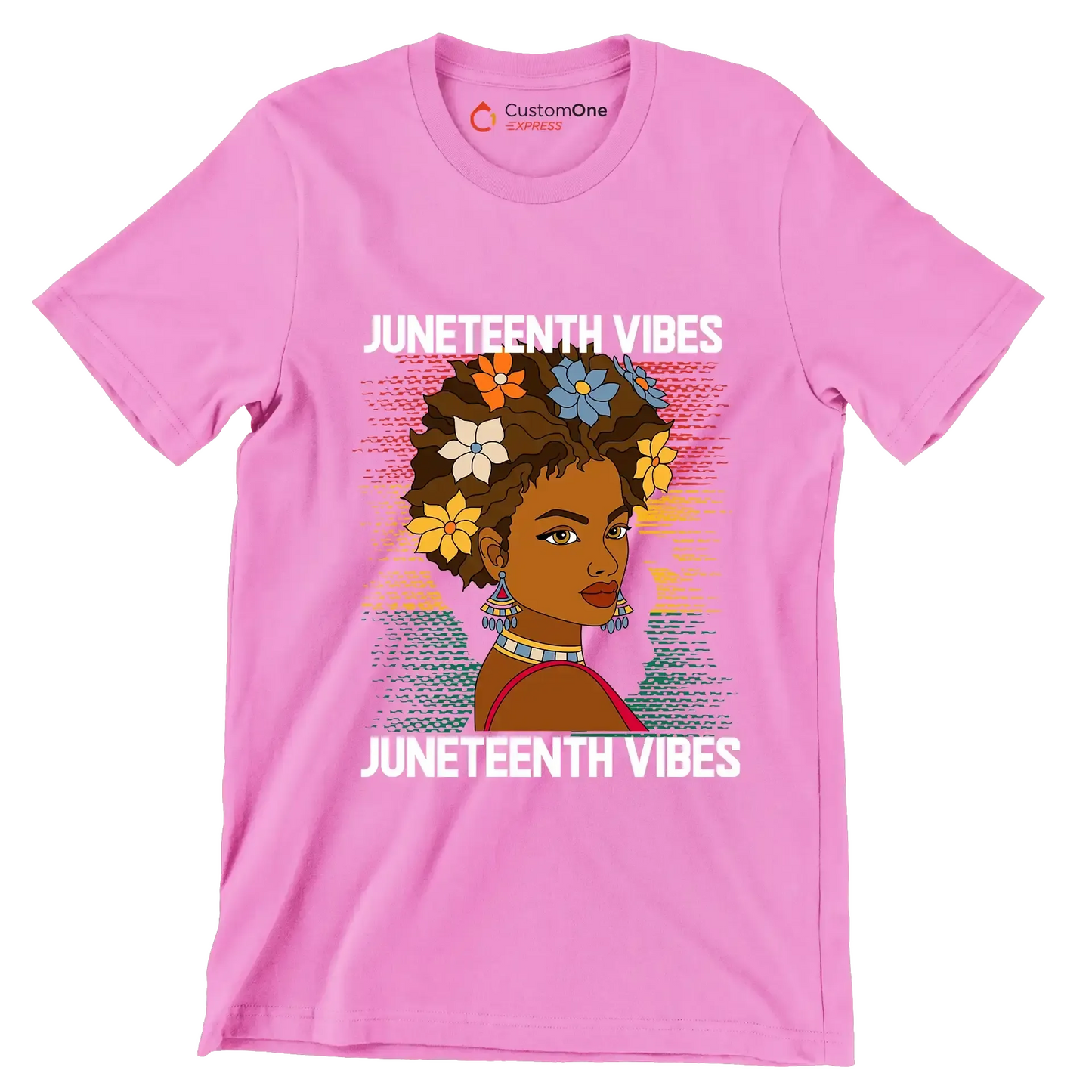 Juneteenth vibes juneteenth vibes - Martin Luther King T-Shirt-Pink-S-Custom One Express