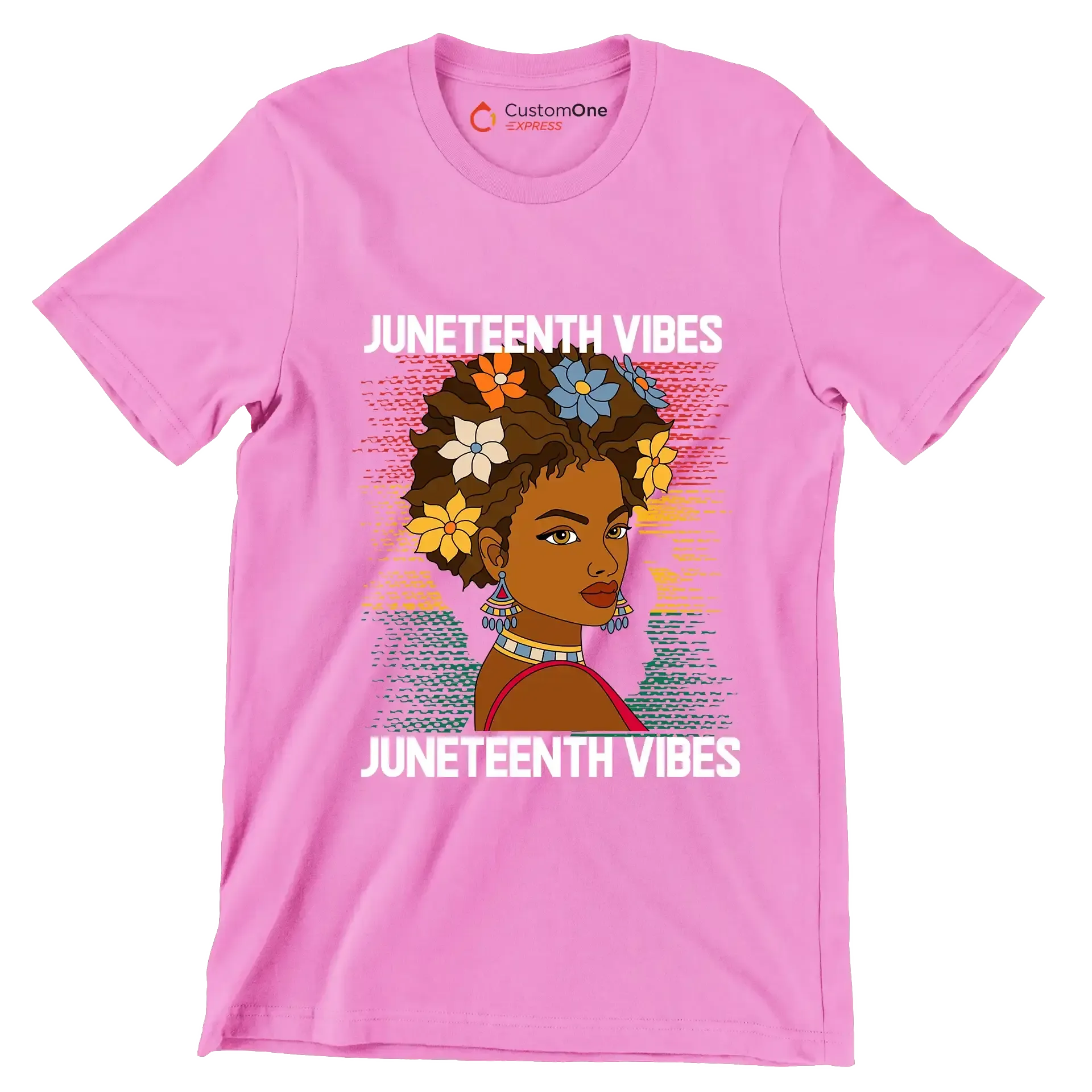 Juneteenth vibes juneteenth vibes - Martin Luther King T-Shirt-Pink-S-Custom One Express
