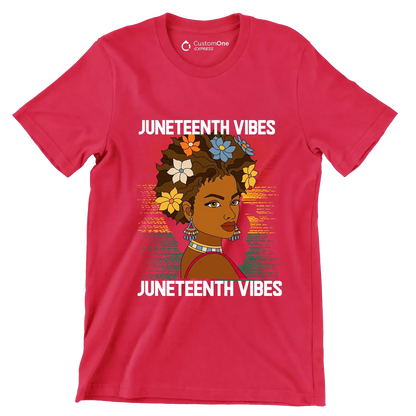 Juneteenth vibes juneteenth vibes - Martin Luther King T-Shirt-Red-S-Custom One Express