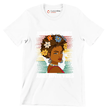 Juneteenth vibes juneteenth vibes - Martin Luther King T-Shirt-White-S-Custom One Express