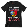 Just A Proud Mom Who Raised A Sailor - Veterans Themed T-Shirt-Black-S-Custom One Express